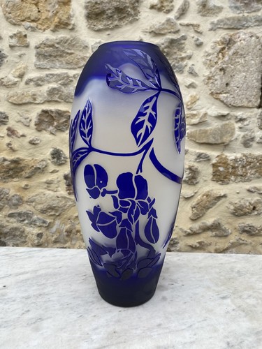 Acid etched cameo - acid-etched, vase