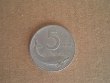 Moneta cinque lire delfino - moneta, 5