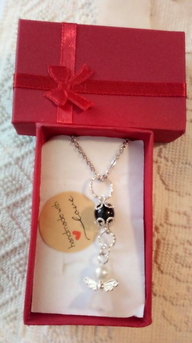 Collana acciaio con pietra - pietra, su