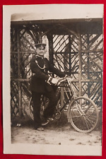 CARTOLINA BICI CICLISMO MILITARE CON BICICLETTA 1900 C.