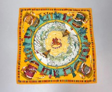 Sciarpa di seta Carré vintage Hermes Prieres au Vent preghiere al vento 90 cm