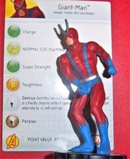 Heroclix GIANT-MAN RARA #038 AVENGERS MARVEL FIGURE COLLEZIONE CON LOTTO CARTE