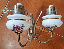 Lampade a muro - Applique vintage ceramica e ottone 2 lampadine attacco E14