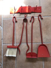 Palazzetti ceppo 4 utensili x camino rosso da appendere usato x campionario