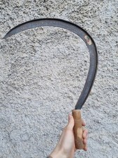 ANTICA FALCE FALCETTO CONTADINO ANTICO IN FERRO BATTUTO FORGIATO E MARCATO