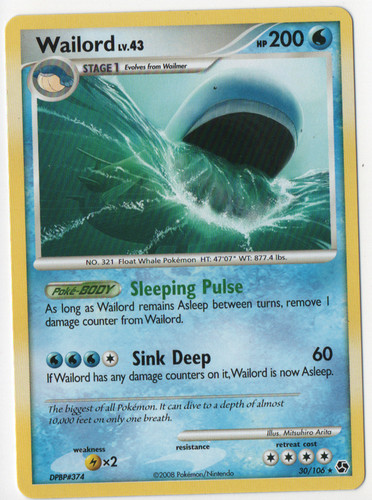 Wailord 106 rare great - wailord,