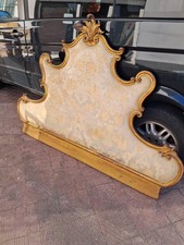 TESTATA LETTO MATRIMONIALE ANTICA IN LEGNO INTAGLIATO DORATO BUONE CONDIZIONI