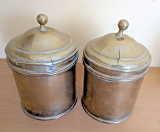 Coppia di Antichi contenitori vasi  in Ottone con coperchio inizio XIX secolo