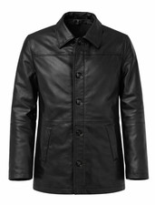 Trench coat uomo pelle nero