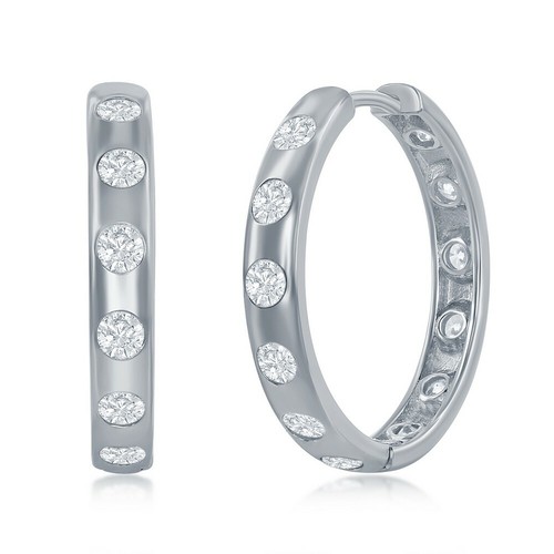 Orecchini cerchio argento - a,