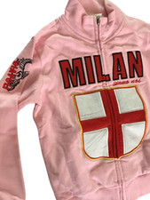 Felpa da bambina Milan Siamo Noi calcio Maglia rosa fullzip cotone 8-10 anni 