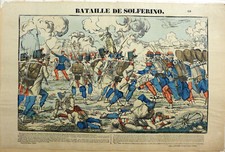 Battaglia di Solferino Pellerin Epinal very large XIX sec Indipendenza Austria