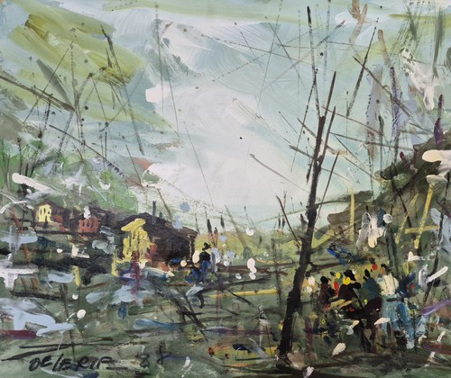 Dipinto olio tavola - dipinto, su