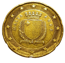 20 CENTESIMI DI EURO MALTA 2008 SIMBOLO F SU STELLA