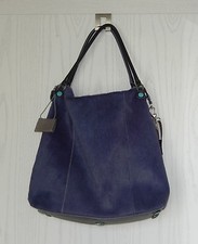BORSA DI DESIGN GABS BORSA SHOPPER GABS PELLE PELLICCIA VIOLA OTTIMA 