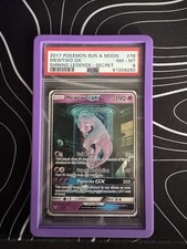 Carta Pokemon 2017 Mewtwo GX Mewtwo Shining Legends 78/73 PSA 8 NM-MT