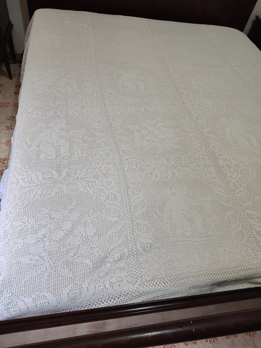 Coperta uncinetto filet fatta - coperta,