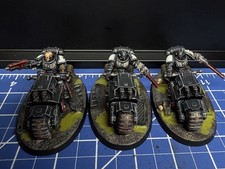 Warhammer 40k Black Templars Space Marines Outriders x3 lot B Well Painted