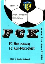 Programmi Karl Marx Stadt - FC Sion Coppa UEFA 1989-90
