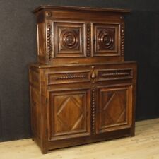 Antica credenza armadio stile Luigi XIII 700 mobile doppio corpo in legno noce