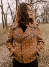 Giacca moto mcm donna cognac - giacca,