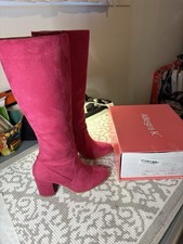 Stivali al ginocchio Allegra K con zip laterale tacco grosso - 6,5 - indossati una volta