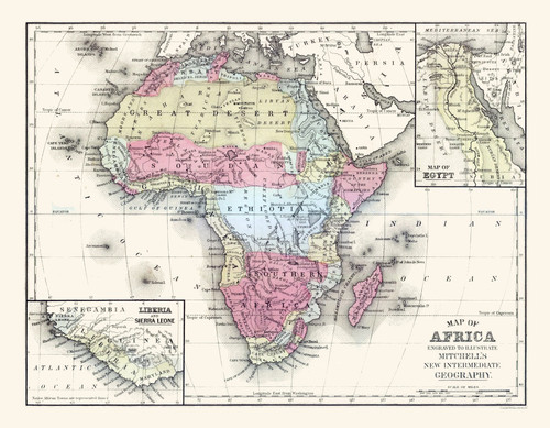 Mappa storica africa - mappa,