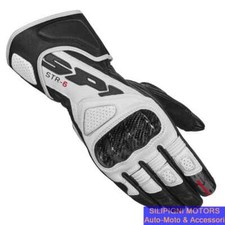 SPIDI A221 GUANTO IN PELLE STR-6 Colore 011 Black-White Racing Per Moto