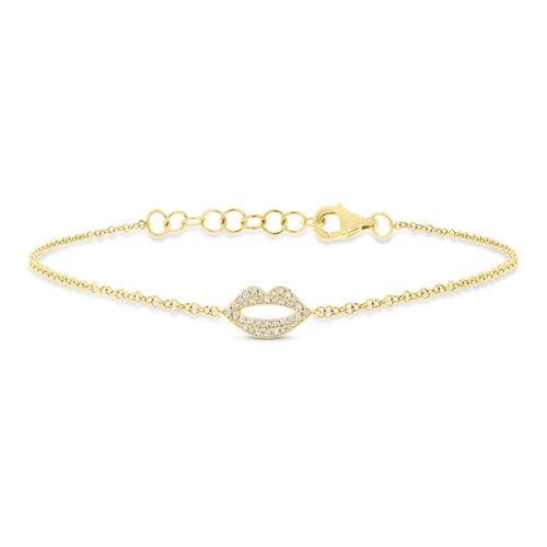 Bracciale labbra diamante - bracciale, in