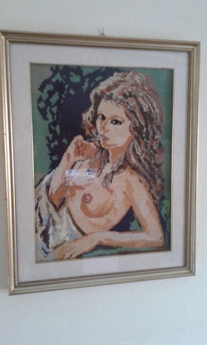 Quadro ricamato mano mezzo - quadro,