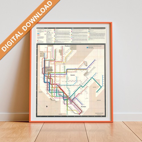 Poster mappa metro vignelli - poster,