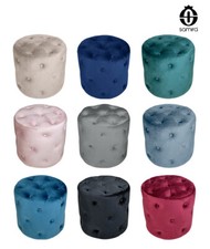 Pouf in velluto capitonné