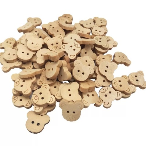 Bottoni legno orso - bottoni, 2