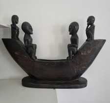 Scultura Statua Canoe In Legno