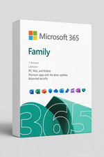 MICROSOFT 365 Famiglia per 1 Persona A VITA 5 Dispositivi per Windows e Mac ITA