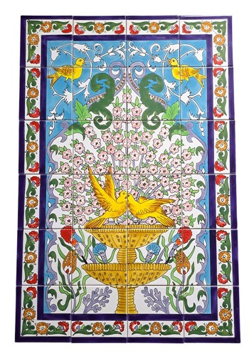 Quadro piastrelle uccellini