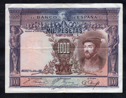 Espagne 1000 pesetas 1925 - 1925, etat