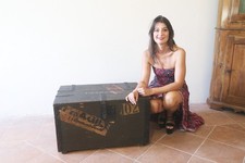 antica cassa militare da trasporto baule viaggio inizio XX secolo '900 legno