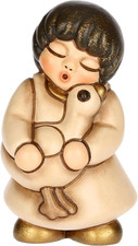 THUN, Bimba Con Oca in Ceramica Di Alta Qualità, Collezione Presepe Classico, St