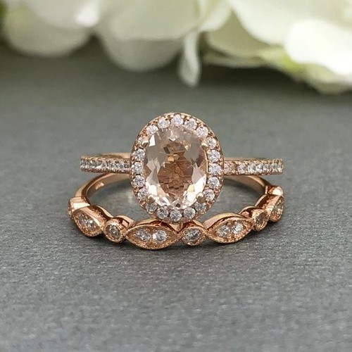 Anello 2ct simulato pesca - 2ct,