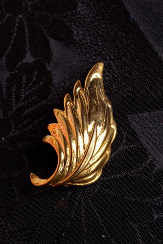 Spilla vintage aste - foglia, oro