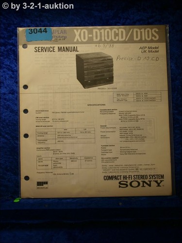 Manuale servizio sony - sony, xo
