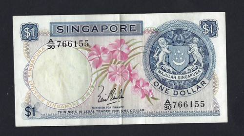 Singapore dollaro 1967 p 1 - dollaro, p-1