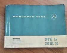Istruzioni D'Uso Mercedes-Benz 280 Se / Sel 3,5 