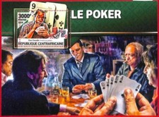 A1584 - CENTRAFRICAN R - ERRORE: MISSPERF S/S - Carte Poker 2016, Don Cheadle