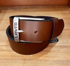 Cintura Belt pelle Levi's Levis uomo man leather marrone brown fibbia metallo