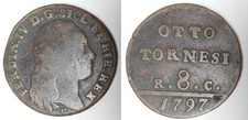 REGNO DI NAPOLI - Ferdinando IV - 8 Tornesi 1797 SICL