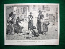 1882 - La venditrice di ventagli in Venezia, quadro di Alessandro Zezo