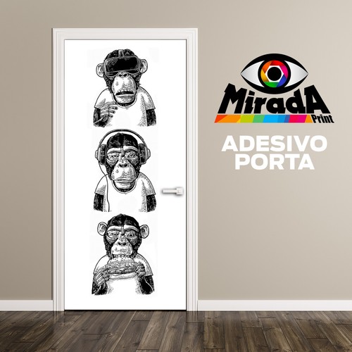 Adesivo sticker per porta tre - sticker,