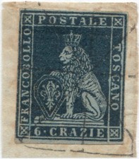 ANTICHI STATI ITALIANI - Granducato di TOSCANA: 1° Emissione (1851-52), #7.
